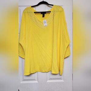Ashley Stewart Yellow Tunic Top